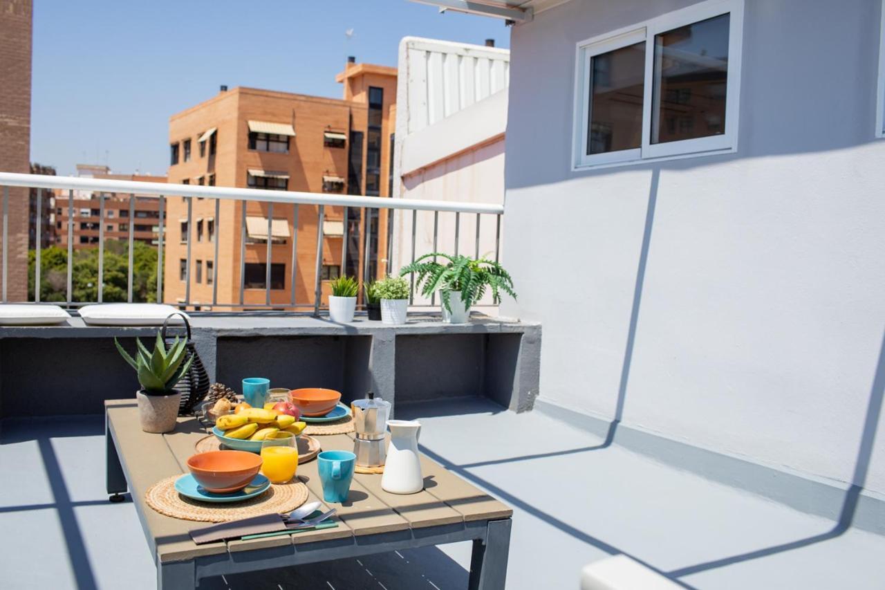 Florit Flats - Cabanyal 3 Bedroom Wifi Ac Terrace Beach Penthouse Valencia Kültér fotó